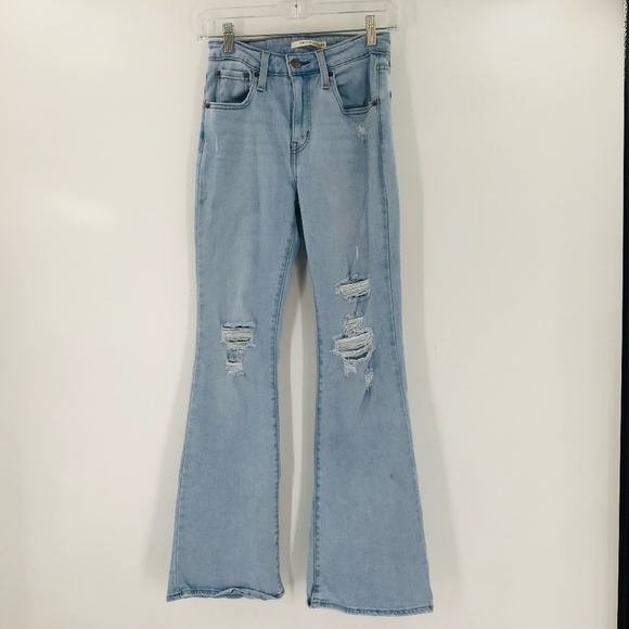 Levi's Denim - Levi's High Rise Distressed Flare Jeans Light Wash Size 25